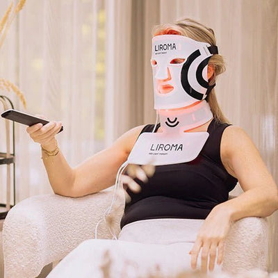 LIROMA GLOW® LED - Lichttherapie Gesichtsmaske mit Infrarot & rotes Licht - Liroma