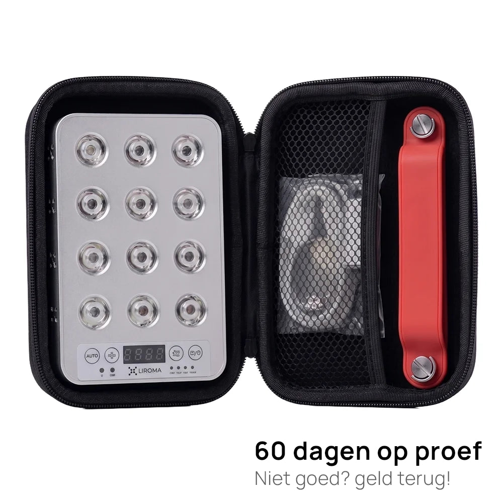 Liroma Portable Prime im mitgelieferten Etui mit Kabel und Ständer