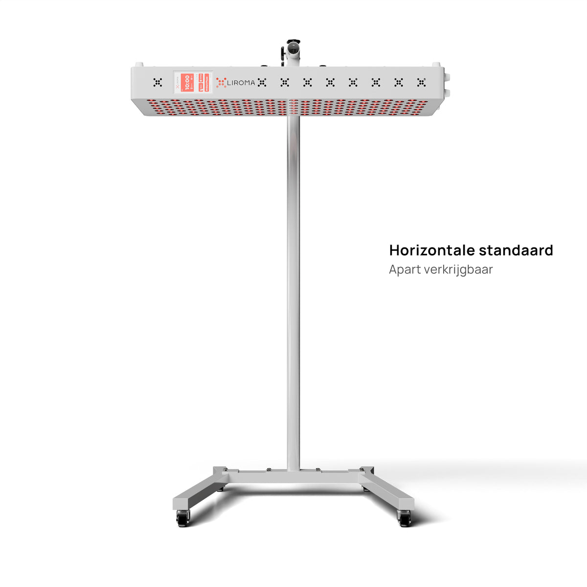Liroma Advanced Gen5 Rotlichtlampe waagerecht auf dem fahrbaren Bodenständer, separat erhältlich