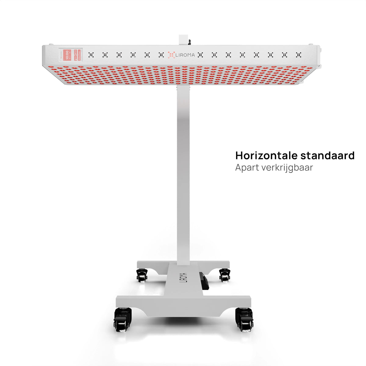 Liroma Elite Gen5 Rotlichtlampe waagerecht auf dem fahrbaren Bodenständer, separat erhältlich